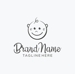 Cute little baby logo template. Simple Baby Logo Design Stock Illustration