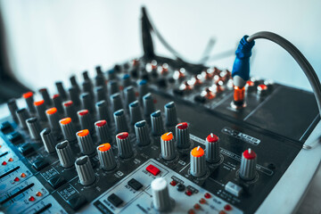 Equalizer for adjusting the sound level. St Petersburg, Russia - 28 Mar 2021