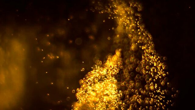Abstract Gold Particles In Motion