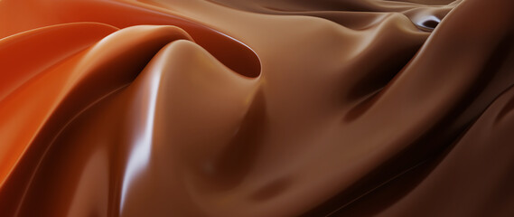 Fototapeta premium 3d render of brown coffee. iridescent holographic foil. abstract art fashion background.