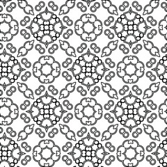 Geometric vector pattern with triangular elements. Seamless abstract ornament for wallpapers and backgrounds. Black and white colors. 