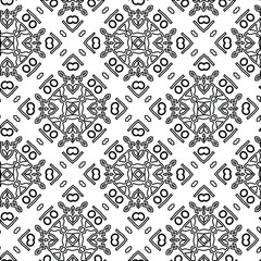 Geometric vector pattern with triangular elements. Seamless abstract ornament for wallpapers and backgrounds. Black and white colors. 