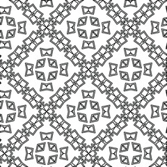 Geometric vector pattern with triangular elements. Seamless abstract ornament for wallpapers and backgrounds. Black and white colors. 