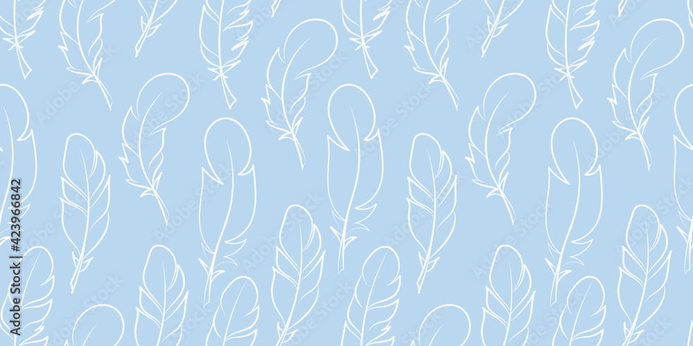 Poster Feather seamless repeat pattern vector background