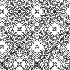  Geometric vector pattern with triangular elements. Seamless abstract ornament for wallpapers and backgrounds. Black and white colors. 