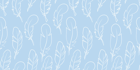 Feather seamless repeat pattern vector background