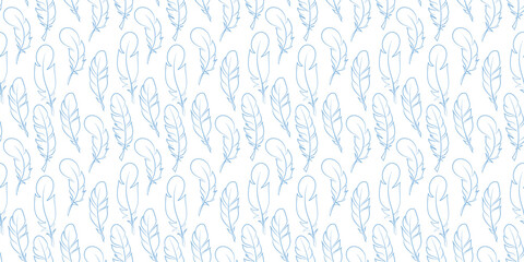 Feather seamless repeat pattern vector background