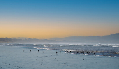 californian beach on sunset