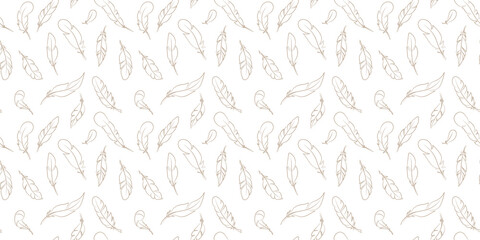 Feather seamless repeat pattern vector background