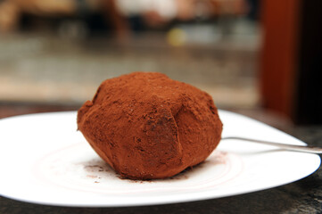 Chocolate truffle called Tartufo di Pizzo calabro is a typical ice cream of Pizzo Calabro in Calabria region italy