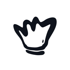 Crown doodle logo icon sign Hand drawn ink sketch element emblem Abstract painted design Cartoon children's style Fashion print for clothes apparel greeting invitation card banner poster flyer cover