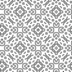  Geometric vector pattern with triangular elements. Seamless abstract ornament for wallpapers and backgrounds. Black and white colors. 