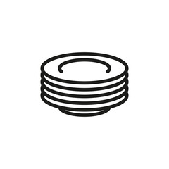 Plate stack icon. Simple vector linear illustration on a white background