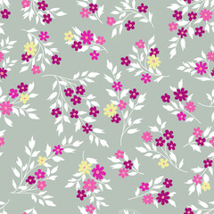 Floral seamless pattern. Flower background. Floral seamless texture with flowers. Flourish tiled decorative drawn ornamental wallpaper.