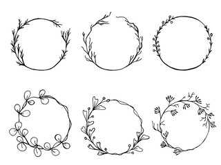 hand drawn frames set