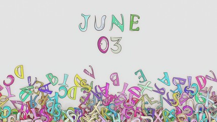 June 3 calendar puzzled month birthday schedule use