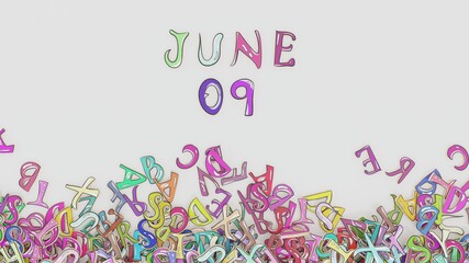 June 9 calendar puzzled month birthday schedule use