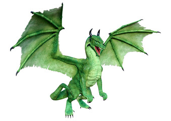 Obraz premium 3D Rendering Fairy Tale Dragon on White