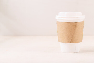 Take away paper cup of coffee