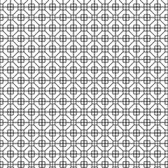 シンプルな和風パターン　蜀江　白黒