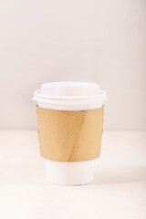 Take away paper cup of coffee
