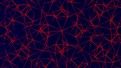 Dark black background with low poly red line futuristic technology background template . 