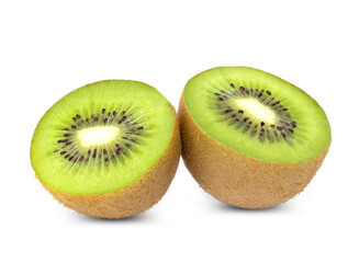 Kiwi fruit isolated on white background.	
