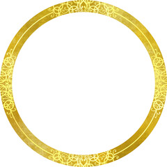 ゴールドの円形フレーム　ベクター素材