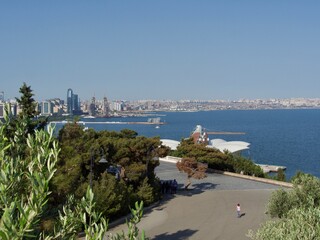 modern architecture in Azerbaijan, view above the sea