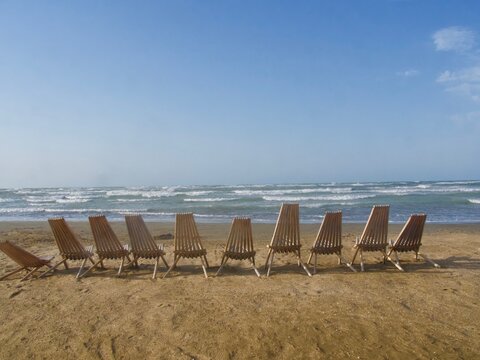 Windy day on Caspian Sea.