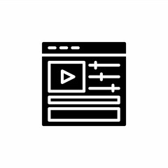 Video editing icon with glyph style. Vector