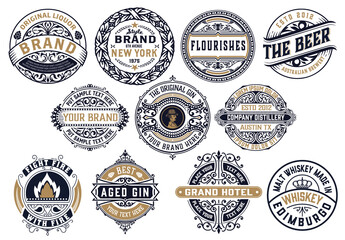 Set of Logos, Labels and banners. Vector Layered