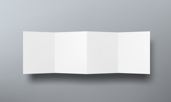 Folded Paper Brochure Mock Up Top View