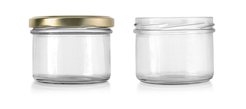 Empty Glass Jar Isolated On White