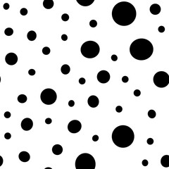 Irregular polka dots seamless pattern. Circle shapes texture background.