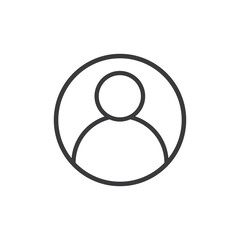 Login icon, vector user symbol. Simple linear pictogram. User interface account log in.