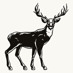 Deer black silhouette concept