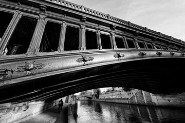 Bridge of the Pont au Double  in Paris 4th arrondissement