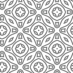 Geometric vector pattern with triangular elements. Seamless abstract ornament for wallpapers and backgrounds. Black and white colors. 