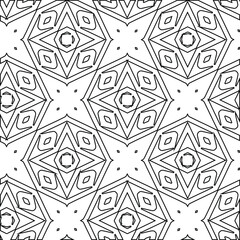 Geometric vector pattern with triangular elements. Seamless abstract ornament for wallpapers and backgrounds. Black and white colors. 