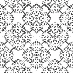 Geometric vector pattern with triangular elements. Seamless abstract ornament for wallpapers and backgrounds. Black and white colors. 