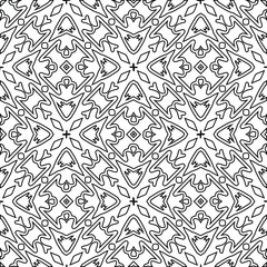 Geometric vector pattern with triangular elements. Seamless abstract ornament for wallpapers and backgrounds. Black and white colors. 