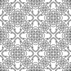 Geometric vector pattern with triangular elements. Seamless abstract ornament for wallpapers and backgrounds. Black and white colors. 