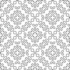 Geometric vector pattern with triangular elements. Seamless abstract ornament for wallpapers and backgrounds. Black and white colors. 