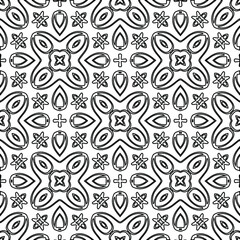 Geometric vector pattern with triangular elements. Seamless abstract ornament for wallpapers and backgrounds. Black and white colors. 