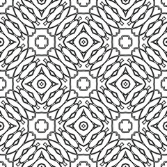 Geometric vector pattern with triangular elements. Seamless abstract ornament for wallpapers and backgrounds. Black and white colors. 