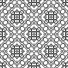 Geometric vector pattern with triangular elements. Seamless abstract ornament for wallpapers and backgrounds. Black and white colors. 