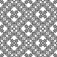 Fototapete Geometric vector pattern with triangular elements. Seamless abstract ornament for wallpapers and backgrounds. Black and white colors.  © t2k4