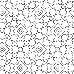 Geometric vector pattern with triangular elements. Seamless abstract ornament for wallpapers and backgrounds. Black and white colors. 