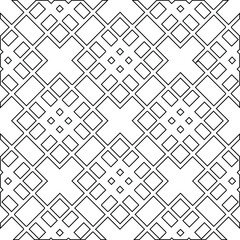 Geometric vector pattern with triangular elements. Seamless abstract ornament for wallpapers and backgrounds. Black and white colors. 